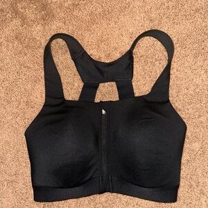 all in motion Black Front-Zip High-Support Sports Bra